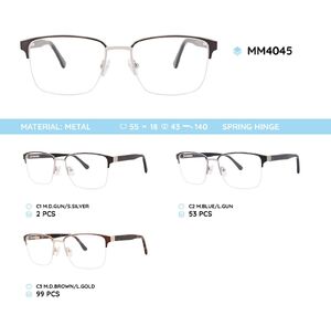 Nylor metal men's frame for glasses with spring hinges MM4045
