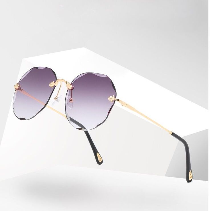 Солнцезащитные металлические безрамочные очки с защитой UV400 2885-GT