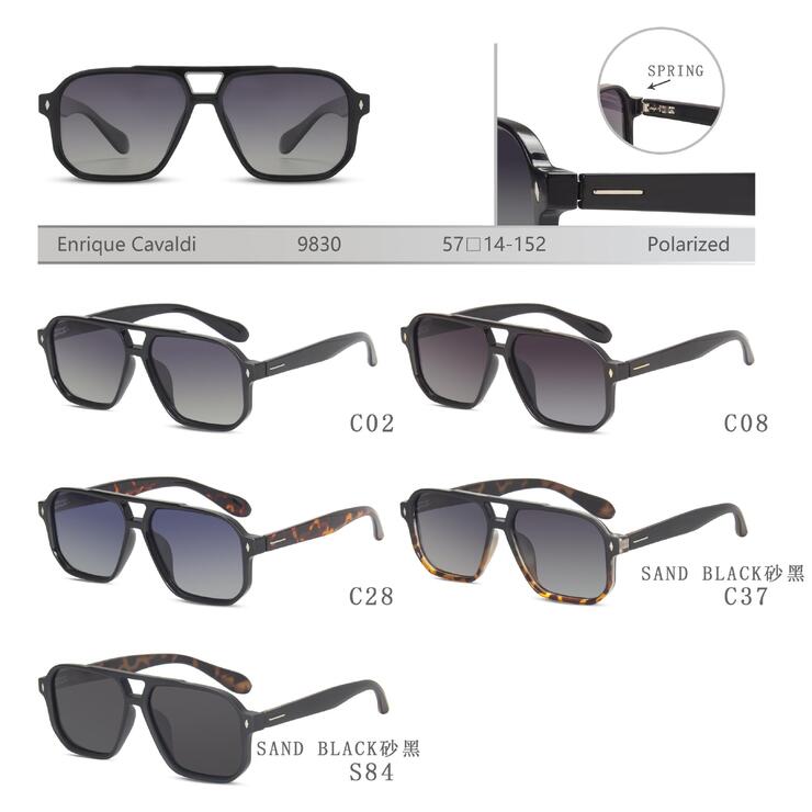 Polarized plastic sunglasses with spring hinges Enrique Cavaldi EC9830