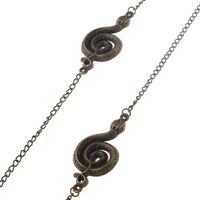 Металлическая нескользящая цепочка бронзового цвета, cо змеей, для очков и масок GL118