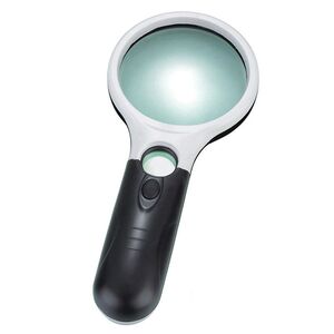 Magnifier with universal backlight, magnifying glass with handle 6902C-XX, diameter 60 mm, magnification: 4Х, 45Х