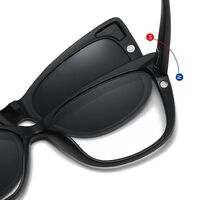 Оправа пластиковая TR90/PC + комплект из 5 поляризационных солнцезащитных насадок (клипон) на магните + кожаная сумка El Dorado EL2353D