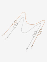 Set of two black glasses chain with stars and hearts GM088