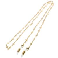 Металлическая нескользящая цепочка, с крестом и бусинами, для очков и масок GL076