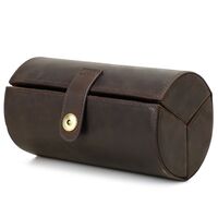 Футляр для очков и солнцезащитных очков из натуральной кожи цилиндрический на 3 отсека CF4008