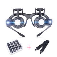 Magnifier-glasses with backlight for small parts working with replaceable attachments 9892G8KX, magnification: 2.5X, 4X, 6X, 8X, 10X, 15X, 20X, 25X