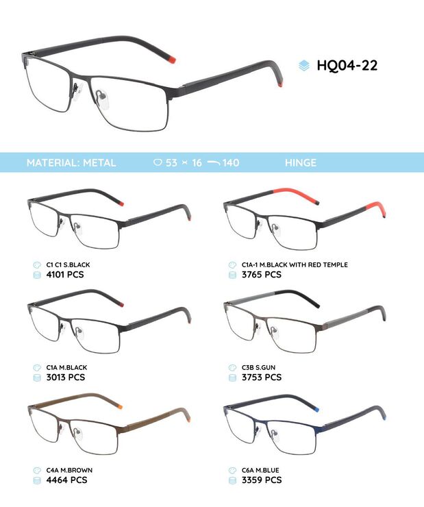 Metal frame with temples made of TR-90 material HQ04-22