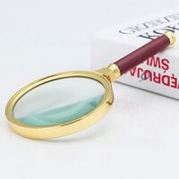 Magnifier, magnifying glass with handle 金-木90-XX, diameter: 75 mm, magnification: 5X