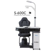 Рабочее место офтальмолога, комбинированный стол с кнопочным управлением + кресло S-600C, столешница 980*480 мм