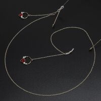 Металлическая нескользящая цепочка золотого цвета, с подвеской в виде сердца с жемчугом, для очков и масок GL570