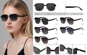 Polarized metal + plastic sunglasses for women Leke LK34024