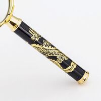 Magnifier, magnifying glass with a handle with a dragon pattern 金-龙52-XX, diameter: 48 mm, magnification: 10X