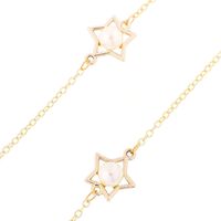 Gold-colored metal non-slip chain, with five-star and pearl, for glasses and masks GL305