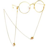 Gold-colored metal non-slip chain, with diamond water drop, for glasses and masks GL107