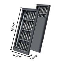 Universal magnetic screwdriver set of 24 magnetic elements in metal box