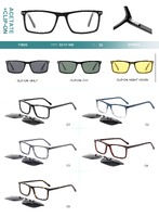 Plastic acetate frame with spring hinges + polarized clip-on Big City F3035S