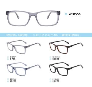 Plastic acetate eyeglasses frame for men with spring hinges WD1556