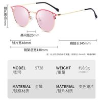 Очки металлические фотохромные с защитой от синего света 9728-GT