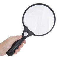 Magnifier with universal backlight, magnifying glass with handle 607B新款-XX, diameter 127 mm, magnification: 2Х, 4Х, 25Х