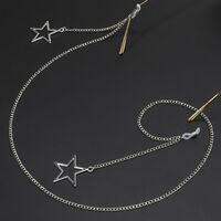 Металлическая нескользящая цепочка, с подвеской в виде звезды, для очков и масок GL219