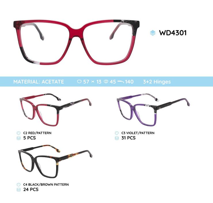 Plastic acetate eyeglasses frame for women WD4301