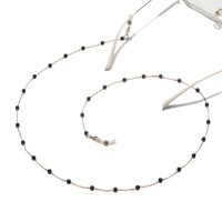 Металлическая цепочка с чёрным искусственным жемчугом для очков и масок GL1126