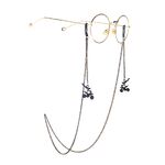 Металлическая нескользящая цепочка черного цвета, с подвеской в виде мотоцикла, для очков и масок GL982