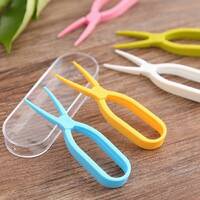 Silicone tweezers, individual packaging, length 8.9 cm, for working with contact lenses, assorted colors QJH-1, order from 100 pieces