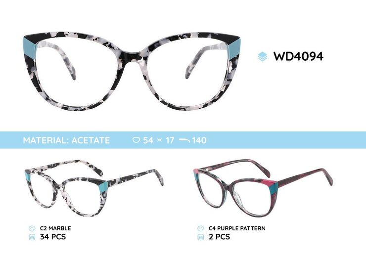Plastic acetate eyeglasses frame for women WD4094
