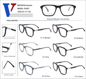 Plastic acetate frame with spring hinges D5007-DA