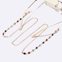 Металлическая нескользящая цепочка золотого цвета, с цветными стразами, для очков и масок GL1550