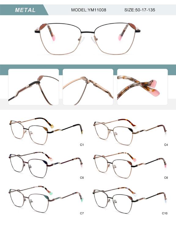 Оправа металлическая женская с флексом YM11008-DA