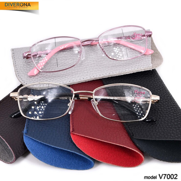 Eyeglasses for women on metal frames Vizzini V7002 (HEHOL BIG-NS) dioptries to +5.00 and -8,00