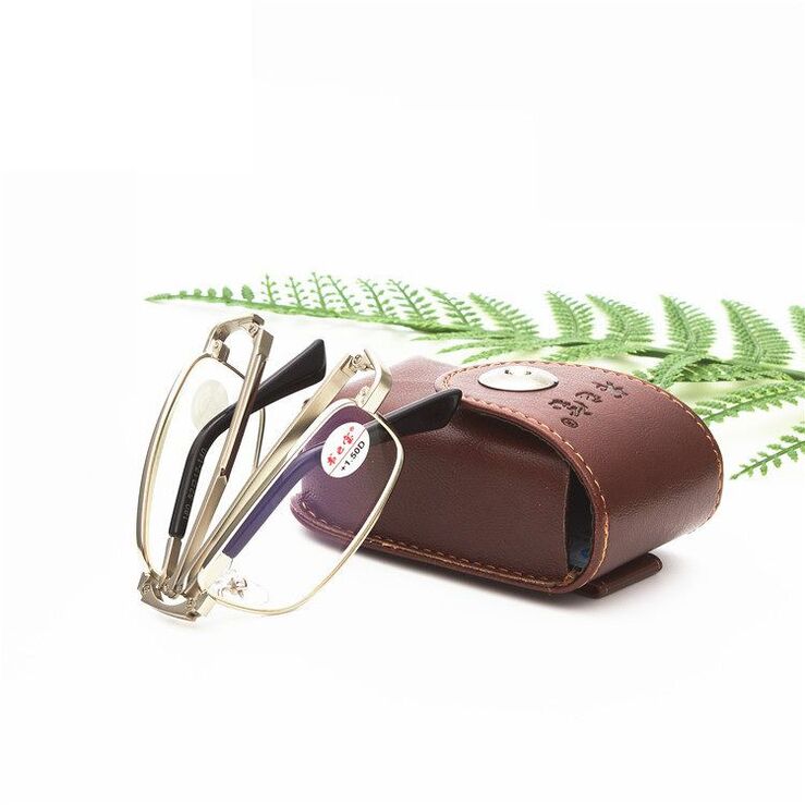 Очки складные металлические для чтения с защитой Blue ray cut QFA-180, диоптрии от +1.00 до +4.00, РМЦ=62-64