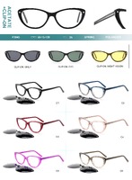 Plastic acetate frame with spring hinges + polarized clip-on Big City F3045S