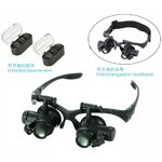 Magnifier-glasses with backlight for small parts working with replaceable attachments 9892G, magnification: 10X, 15X, 20X, 25X