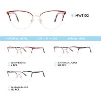 Nylor metal women's frame for glasses with spring hinges MW3102