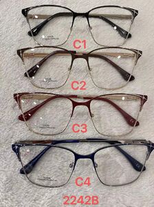Metal frame for glasses with spring hinges 2242B