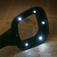 Лупа с универсальной подсветкой, увеличительное стекло с ручкой 600558-XX, размер: 52x52 мм, увеличение: 6X