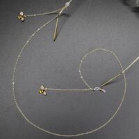 Металлическая нескользящая цепочка золотого цвета, с подвеской пчела со стразами, для очков и масок GL373