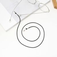 Black-colored leather non-slip chain, for glasses and masks GA016