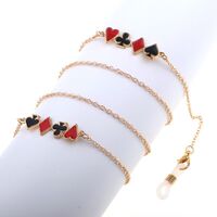 Металлическая нескользящая цепочка золотого цвета, с карточными мастями, для очков и масок GL795