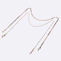 Набор из двух цепочек для очков серебро и золото с цветными кристаллами GM056