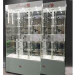 Стойка-витрина акриловая напольная вращающаяся для очков, оправ, футляров и аксессуаров с двумя колоннами 18006F, размер 176 * 88 см