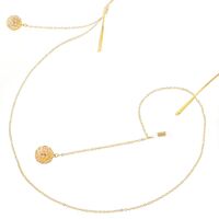 Gold-colored metal non-slip chain, with pendant hollow ball and rhinestone, for glasses and masks GL252