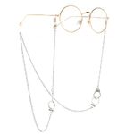 Silver-colored metal non-slip chain, with handcuffs, for glasses and masks GL053