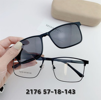 Hybrid frame, metal + TR90, with magnet sunshade clip-on SANTA 2176