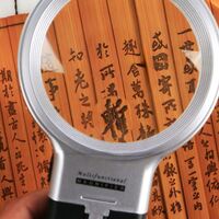Folding magnifier with universal backlight, magnifying glass with handle 7006B-XX, diameter 70 mm, magnification: 3Х