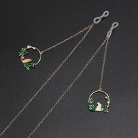 Металлическая нескользящая цепочка золотого цвета, с подвеской кролик, для очков и масок GL640