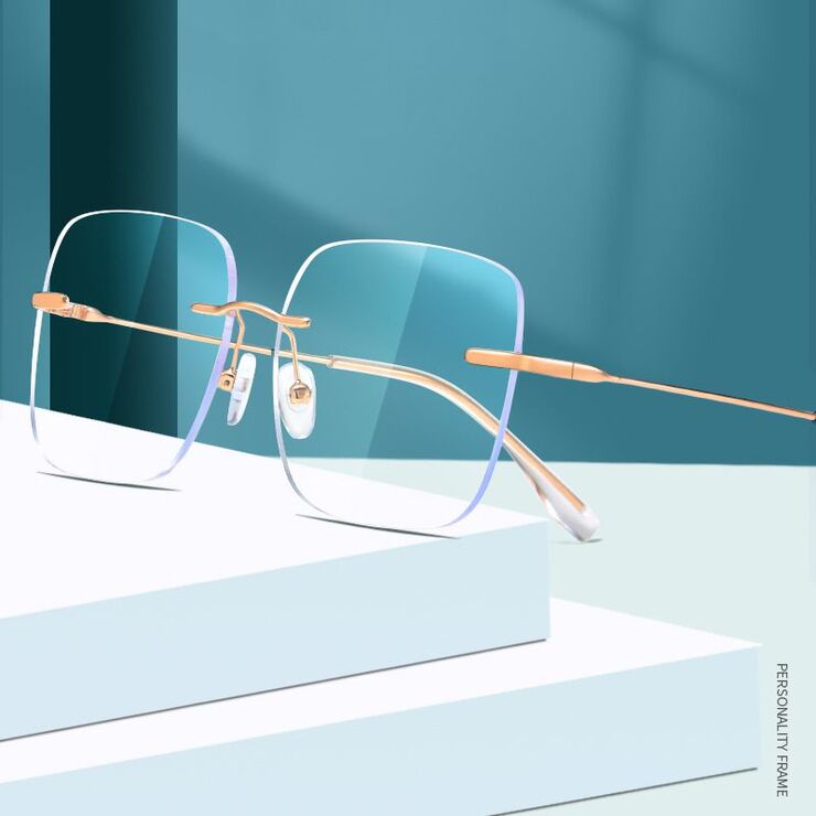 Nylor metal glasses with Blue ray cut protection KY5101方形